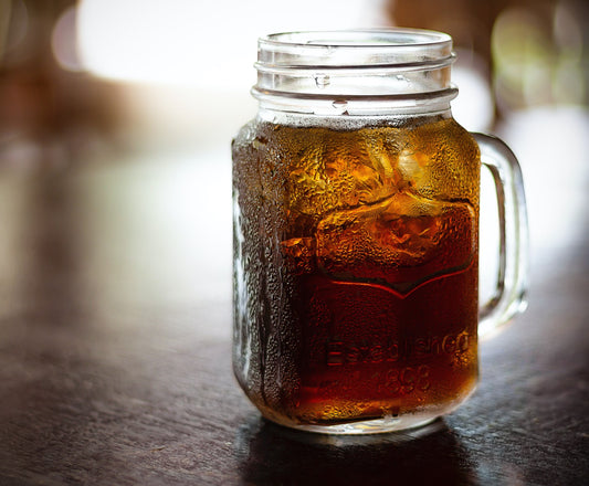 Mason Style Glass Jar Full Of Healthy Kombucha Tea