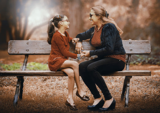 mother and daughter talking