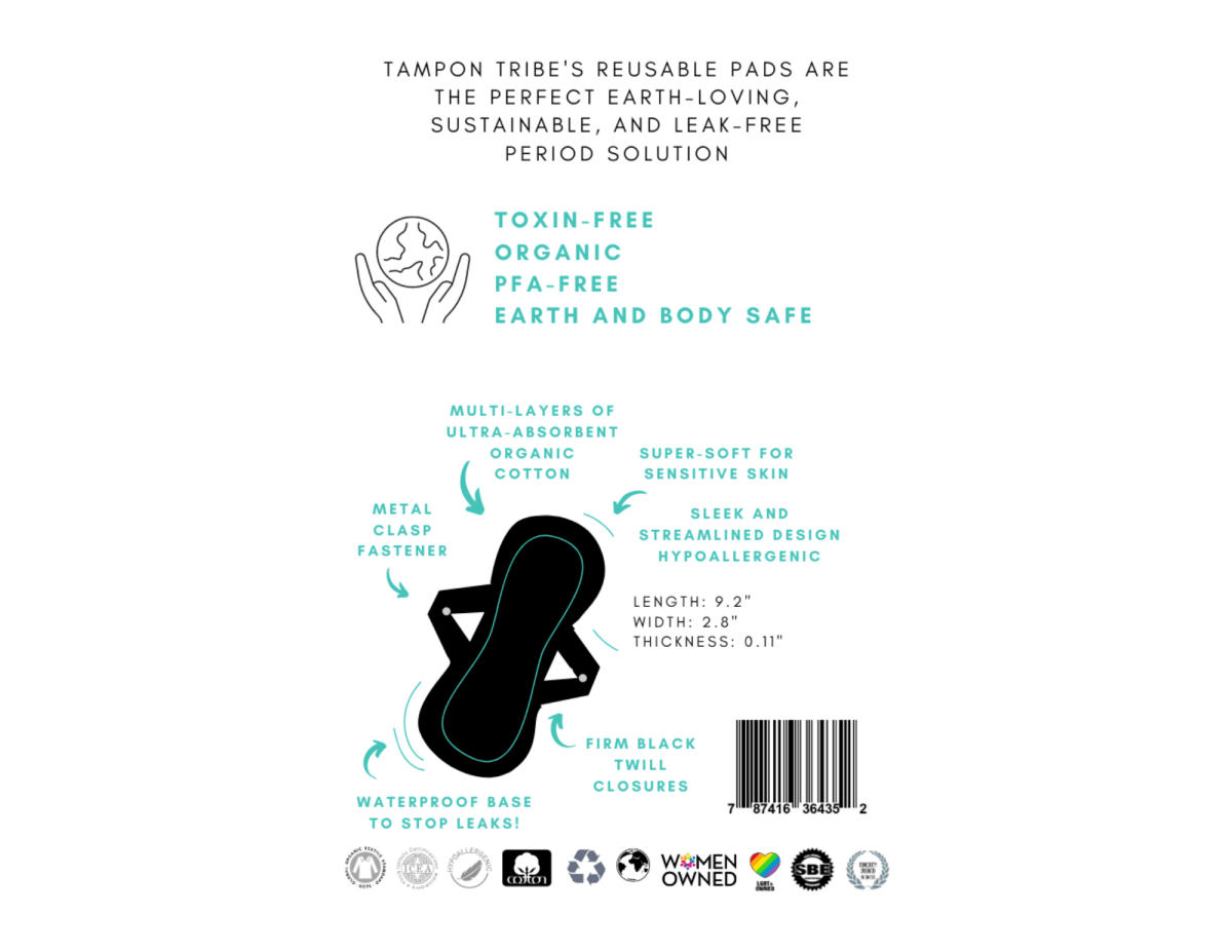 REUSABLE PADS - ORGANIC COTTON - 2 PACK - Tampon Tribe - Hilton Product -