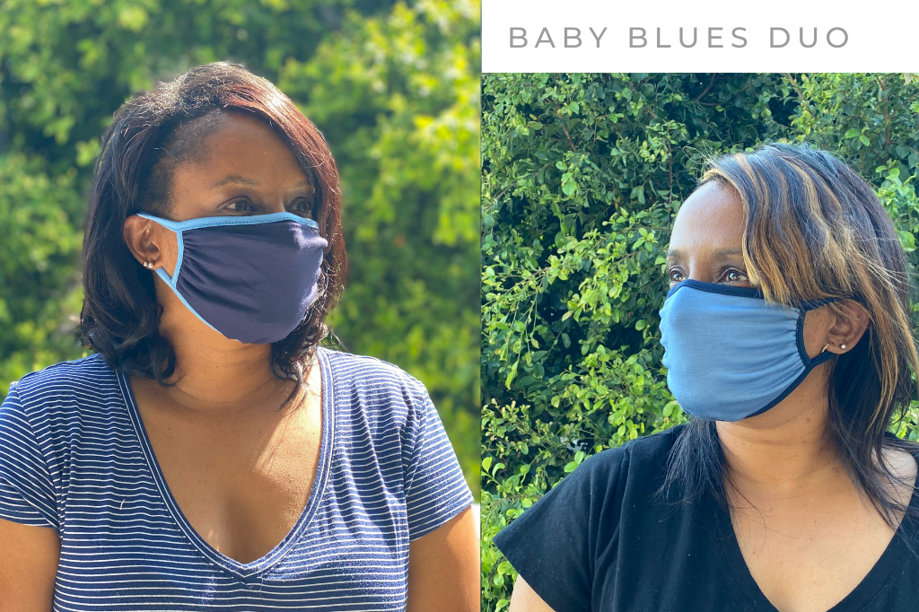 Ridiculously Comfy Reusable Cloth Mask - 2 PACK - Tampon Tribe - Masks - DUO 5: Green/Coral + Mauve/Mauve