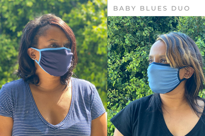 Ridiculously Comfy Reusable Cloth Mask - 2 PACK - Tampon Tribe - Masks - DUO 5: Green/Coral + Mauve/Mauve