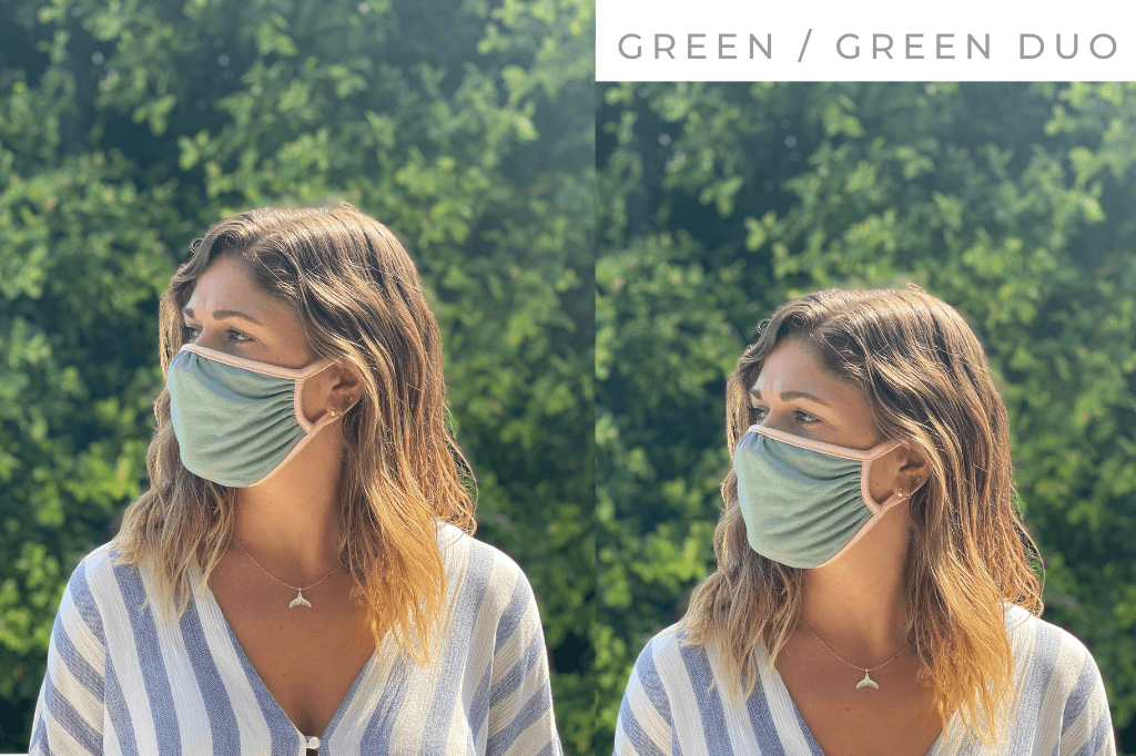 Ridiculously Comfy Reusable Cloth Mask - 2 PACK - Tampon Tribe - Masks - DUO 6: Green/Coral + Green/Coral